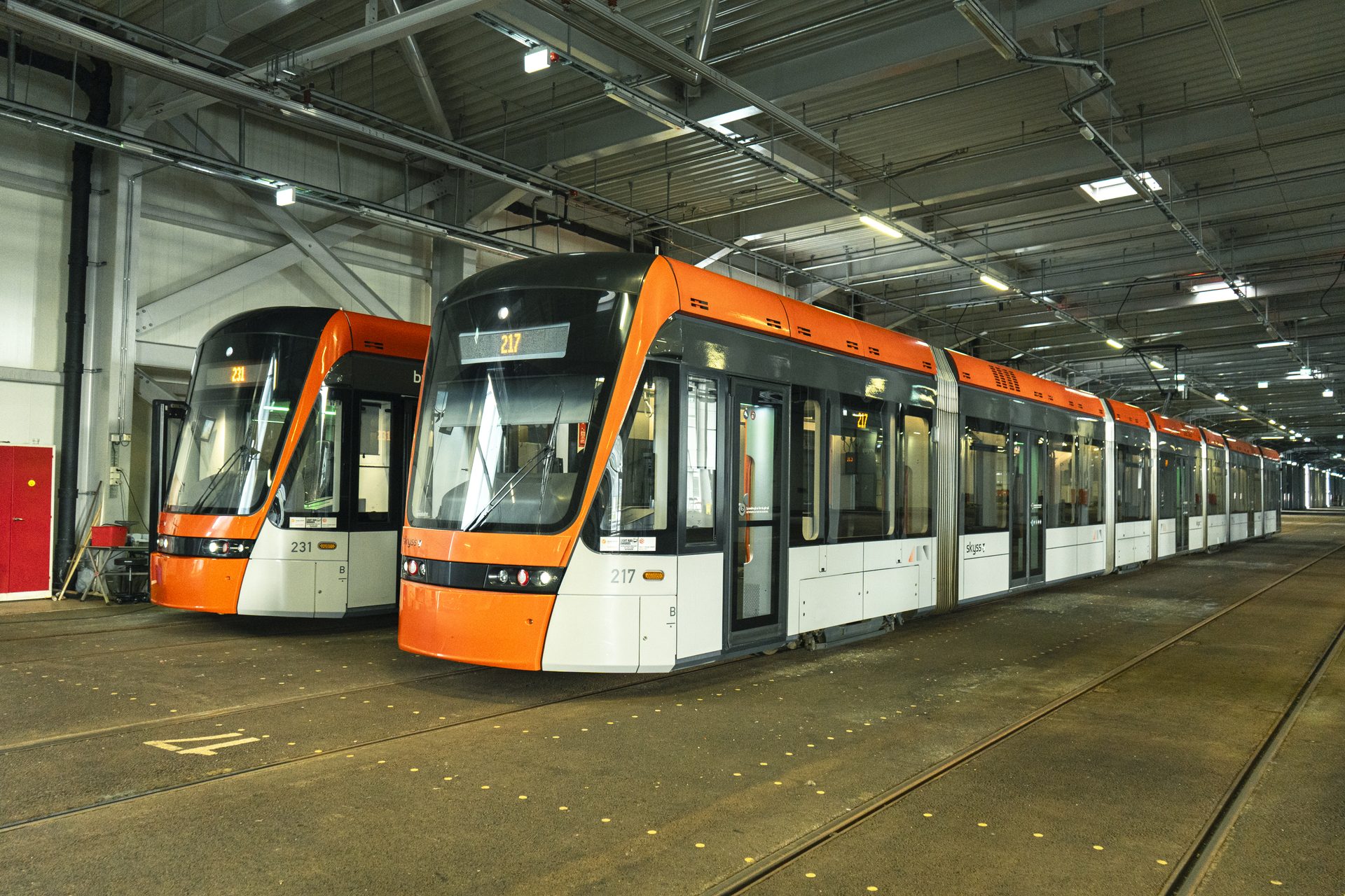 Vognparken samlet i depot, klar for nattens behandling